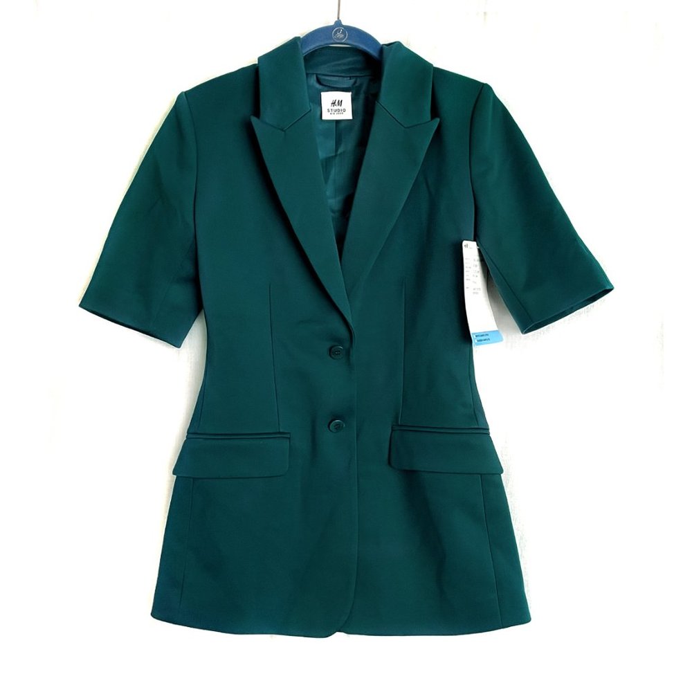 H&M women's business suit jacket. Dark  teal. Size M. New NWT